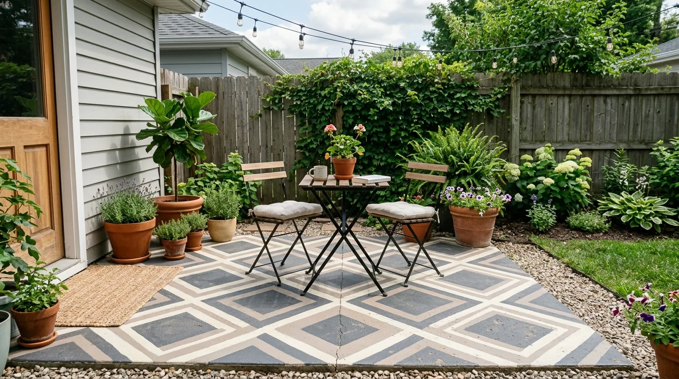 Painted Concrete Patio Design